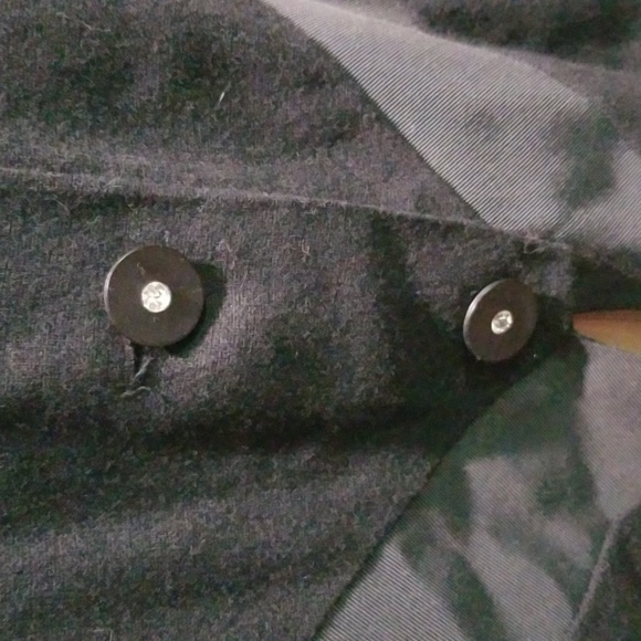 MISS PEG PALMER BLACK HALF COAT/JACKET BOW ON BACK RHINESTONES IN BUTTONS VNTG - Picture 3 of 7